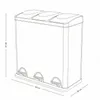 Tříkomorový koš na tříděný odpad ESLI, 60 l – stříbrný Náhled obrázku produktu 12