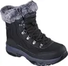 A black Skechers boot with gray faux fur trim. Voir les images du produit