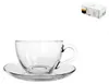 PASABAHCE 6 Tazze Caffè Basic In Vetro Con Piatto Cc90 Anteprima dell’immagine prodotto 2