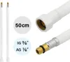 2 tubi flessibili DN8 IG 3/8"-M10x1 500 mm bianco e bianco Anteprima dell’immagine prodotto 1
