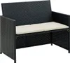 vidaXL 2-miestna záhradná pohovka s vankúšmi Black Poly Náhľad obrázku produktu 4