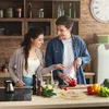 Relaxdays Wiegemesser mit Brett, Bambus & Edelstahl, Produktbild-Vorschau 3
