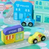 Relaxdays Drevené stavebnice Mesto, 108 kociek, podložka na Náhľad obrázku produktu 8