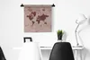 MuchoWow® Wandteppich Wandbehang Weltkarte - Rot - Pflanzen Produktbild-Vorschau 3