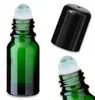 5x Grüne Glasflasche 10 ml Roll-On mit schwarzem Verschluss Produktbild-Vorschau 2