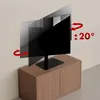 A TV stand with a TV mounted on it, showing its swivel capability. Produktbild-Vorschau