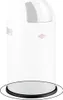 A white trash can with a black base ring. Produktbild-Vorschau