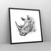 Gerahmtes Poster - Schwarzer Rahmen - Nashorn Porträt Produktbild-Vorschau 8