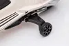 Close-up of the wheel and support structure of a white electric scooter. Podgląd zdjęcia produktu