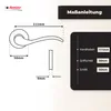 A diagram showing the dimensions of a door handle and a list of its measurements. Produktbild-Vorschau