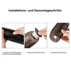 Three images showing steps for installing or removing parts of a handheld vacuum cleaner. Produktbild-Vorschau