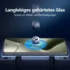 A glass ball is shown falling onto a phone screen protector, demonstrating its durability. Produktbild-Vorschau