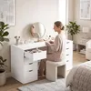 HOMCOM Bureau met 8 lades, modern bureau, 140 x 53 x 75 cm, Productafbeelding-voorbeeld 9
