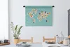 MuchoWow® Wandteppich Wandbehang Karte - Welt - Blumen - Produktbild-Vorschau 3