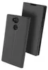 A black flip case for a smartphone is shown in a studio setting. Podgląd zdjęcia produktu