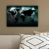 MuchoWow® - Leinwandbilder - Weltkarte - Schwarz und weiß, Produktbild-Vorschau 5