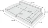 A diagram of a dog bed with dimensions indicated. Podgląd zdjęcia produktu