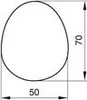 A single egg-shaped cookie cutter with dimensions indicated. Anteprima dell’immagine prodotto