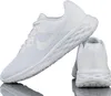 A pair of white Nike Revolution 6 Next Nature sneakers are shown against a white background. One shoe is angled to show the side profile, while the other is positioned behind it, showing the heel. Voir les images du produit