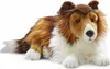 A plush toy dog lying down on a white background. Náhled obrázku produktu