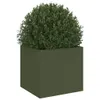 vidaXL Bac à plantes vert olive 32x30x29 cm acier Voir les images du produit 4