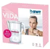 The image shows the packaging of a BWT Vida water filter pitcher, featuring a woman drinking water. Produktbild-Vorschau