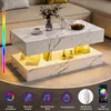 UnboxG Couchtisch 100x50 cm in Marmoroptik mit LED, 2 Produktbild-Vorschau 3