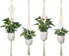 4er Set Makramee Blumenampel Baumwollseil Hängeampel Produktbild-Vorschau 1