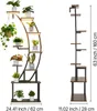 Two plant stands are shown, one with plants and lights, and another without plants, with dimensions indicated. Produktbild-Vorschau