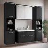 Armoire de rangement Paso Hauteur 160 cm Noir brillant - Voir les images du produit 3