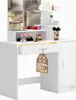 Casaria Coiffeuse Jocelyn Blanc tiroir LED table de Voir les images du produit 1