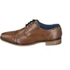 A side view of a brown leather men's dress shoe against a white background. Produktbild-Vorschau
