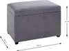 Pouf HAKU grigio - MDF, tessuto in velluto a coste, L/A/P: Anteprima dell’immagine prodotto 2