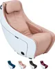 A beige and white Synca Massagesessel "CirC" is shown from a three-quarter angle against a white background. Below the main product image, four smaller images show the same chair in different color options. Produktbild-Vorschau