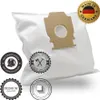 A white vacuum cleaner bag with several circular badges and a "Made in Germany" seal. Produktbild-Vorschau