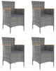 vidaXL Garten-Essstühle 4 Stk. Poly Rattan Grau Produktbild-Vorschau 7