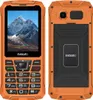 A front and back view of an orange EVOLVEO StrongPhone Z6. Anteprima dell’immagine prodotto
