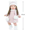 Puppe Pia 45 cm mit langen braunen Haaren Weichkörper für Kinder Spielzeug-Puppe Spielpuppe Spielwaren Geschenkidee Geburtstag Weihnachten Anteprima dell’immagine prodotto