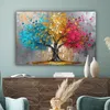 MuchoWow® - Leinwandbilder - Baum - Bunt - Grau - Modern, Produktbild-Vorschau 4