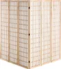 A six-panel folding room divider with a wooden frame and white paper inserts, shown in a studio setting. Voir les images du produit