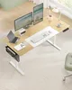 A modern home office setup with a standing desk, monitors, laptop, and chair. Produktbild-Vorschau