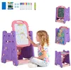 COSTWAY, mesa infantil 4 en 1: caballete para niños con Vista previa de la imagen del producto 1