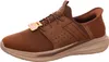 A single brown SKECHERS SLIP-INS SLADE - ZACHARY shoe is shown against a white background. Voir les images du produit