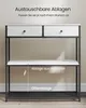 A console table with two drawers and two shelves, set against a neutral background. Produktbild-Vorschau