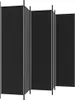 vidaXL 5-tlg. Paravent Schwarz 250x200 cm Stoff Produktbild-Vorschau 5
