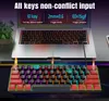 A gaming keyboard is connected to a laptop, with promotional text overlaying the laptop screen. Produktbild-Vorschau