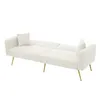 Schlafsofa 175x64cm  Samt Weiß mit Bettfunktion Tagesbett Produktbild-Vorschau 5