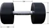 A black dumbbell with measurement indicators. Produktbild-Vorschau