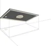 An illustration showing how a shower tray is installed under a shower surface. Produktbild-Vorschau