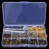 363ks sada kožených nýtů 2-Cap Brass DIY ručně vyráběné Náhled obrázku produktu 5